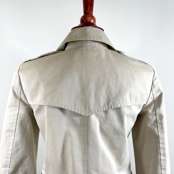 Gryphon Light Khaki Trench Coat Size Small - Picture 5 of 14